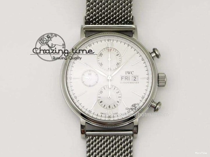 MIROTIME 0122 Vibrant Mark XVIII IW327001 SS M+F 1:1 Best Edition Black Dial on Black Leather Strap A 7055